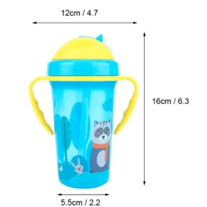 Vaso con bombilla azul