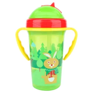 Vaso con bombilla verde