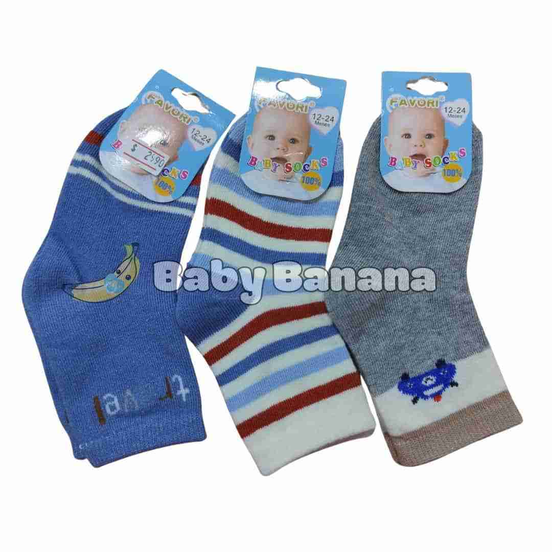 Pack 3 calcetines 12 - 24 meses niño