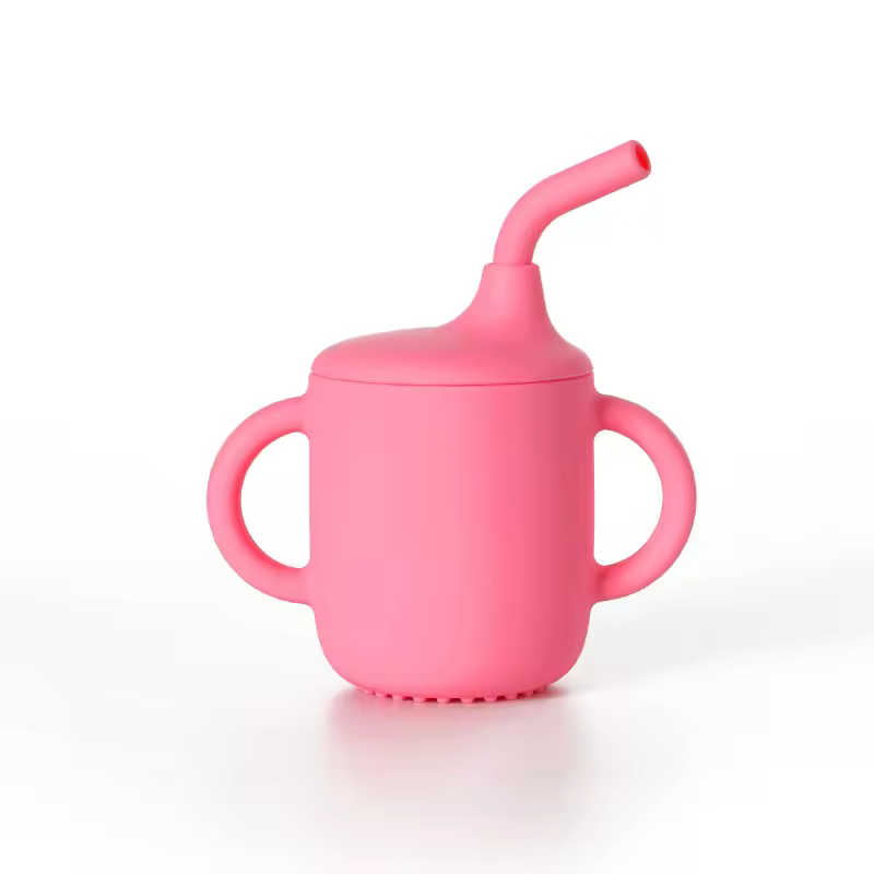 vaso de silicona con bombilla bebe