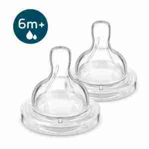Tetina Anticolic 6m+ Flujo espeso (2 unidades)